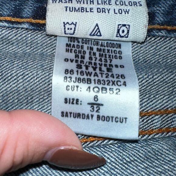 Y2k Ralph Lauren polo mid rise distressed denim shorts sz 6 - Picture 4 of 5